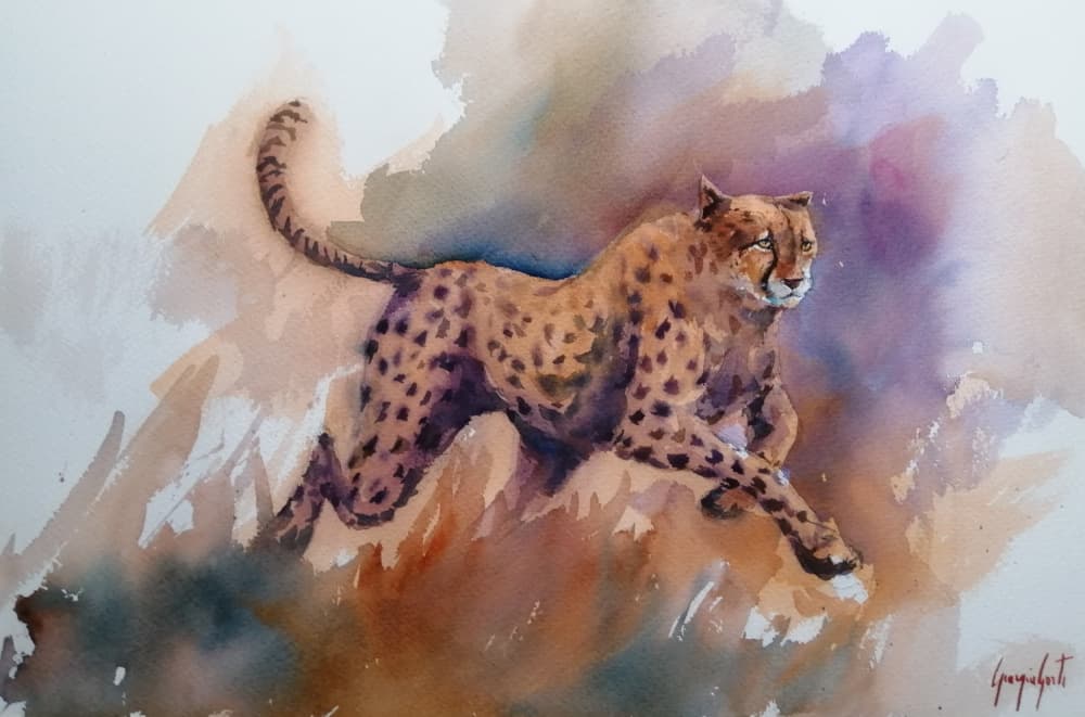 Dynamic Cheetah Run by Giorgio Gosti — canvas wall art