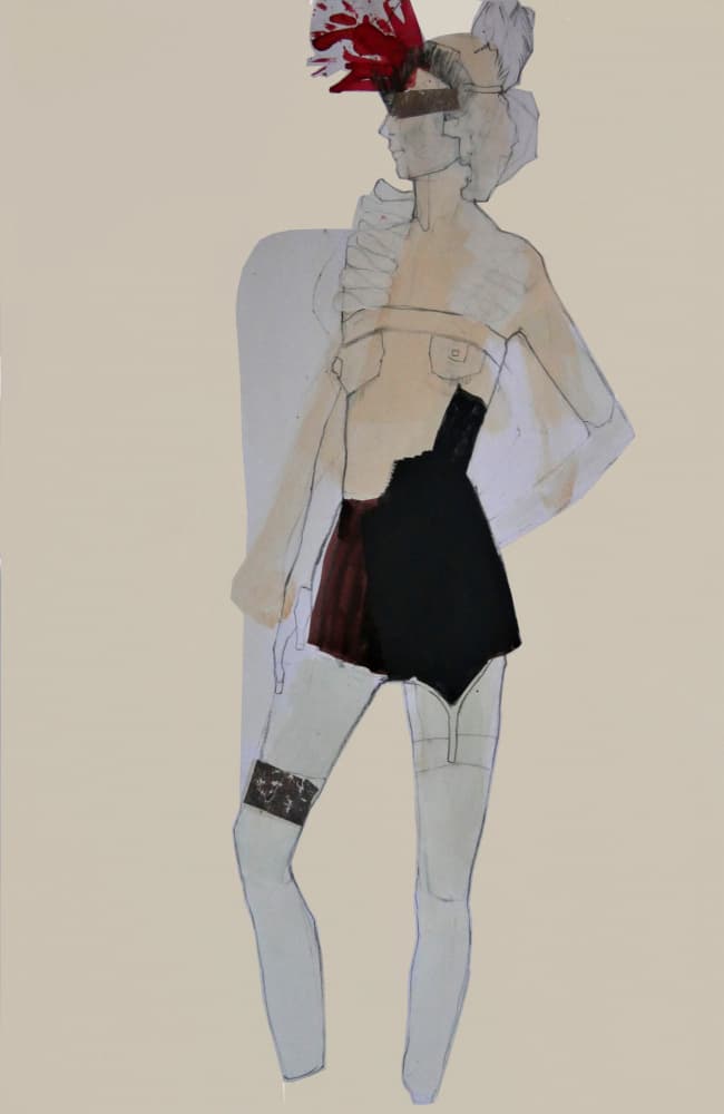 Feathered Blindfold Fashion by Doris Schmitz — canvas wall art