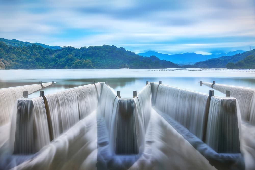 Smooth Water Dam Landscape by MingLun Tsai (蔡明倫) — canvas wall art