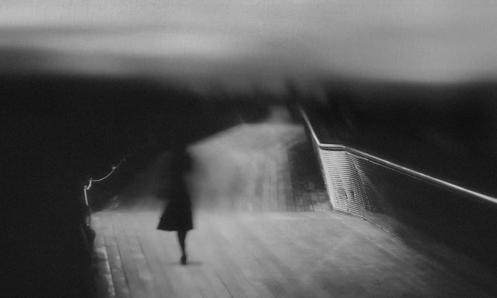 Solitary Figure Walking by Teruhiko Tsuchida — canvas wall art