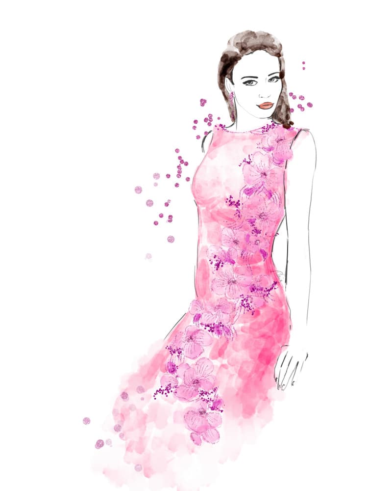 Elegant Floral Fashion by Rosana Laiz Blursbyai — canvas wall art