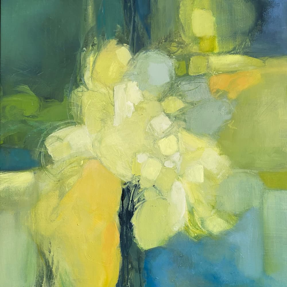 Golden Bloom Abstract by Julia Purinton — canvas wall art