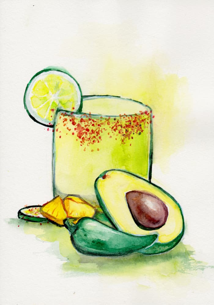 Spicy Avocado Margarita by Christine Lindstrom — canvas wall art