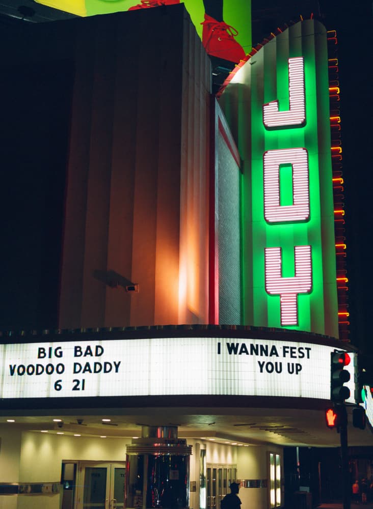 Neon Theater Joy by Bethany Young — canvas wall art