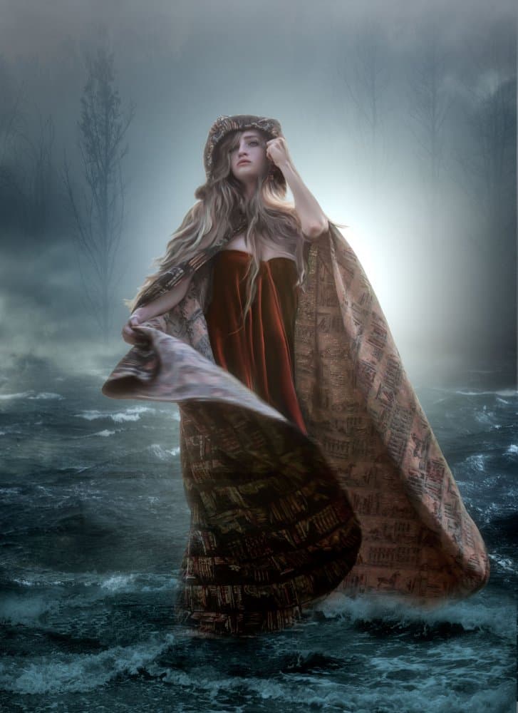 Mysterious Woman At Sea by Charlaine Gerber — canvas wall art