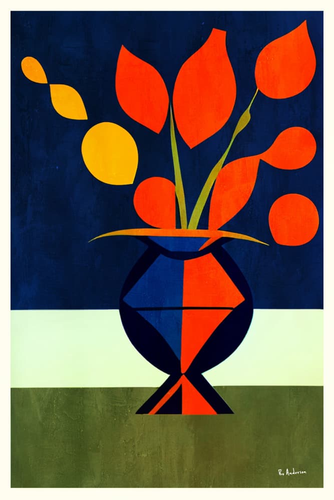 Vibrant Geometric Flowers by Bo Anderson — canvas wall art