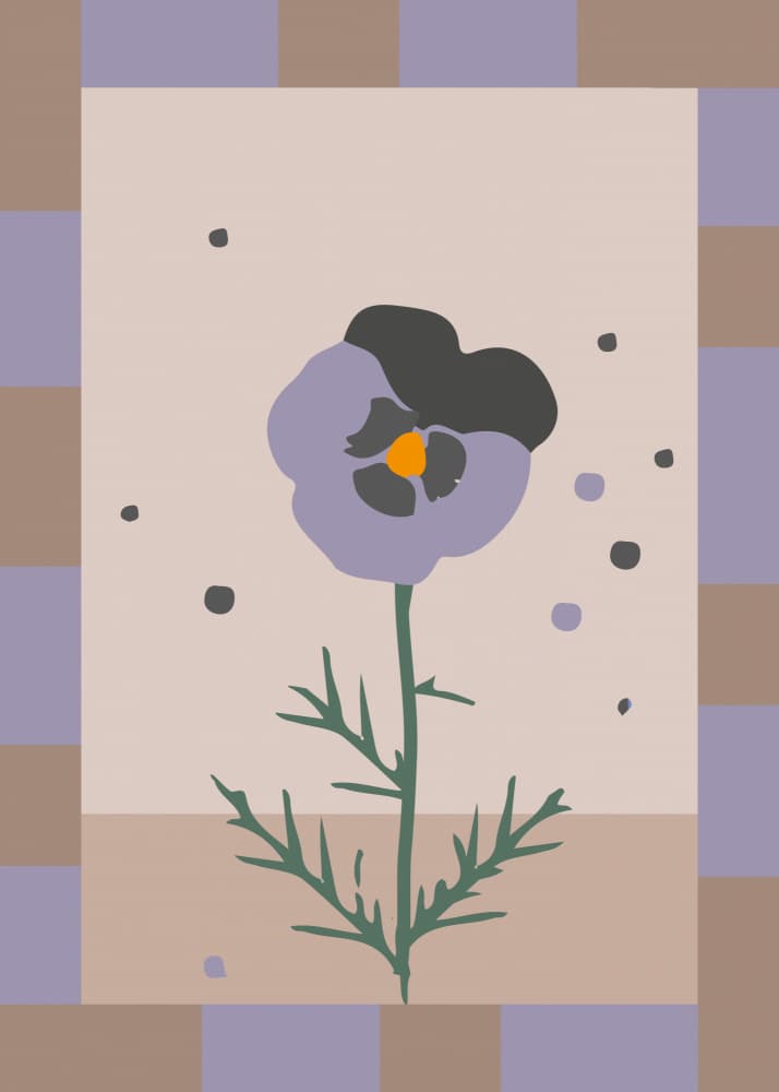 Gentle Purple Pansy by Paperago — canvas wall art