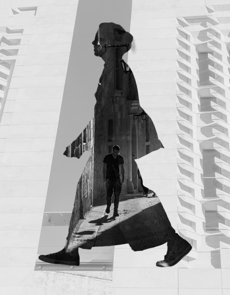 Walking Man Silhouette by Martin Agius — canvas wall art