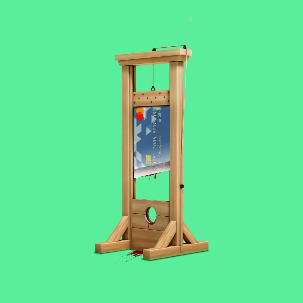 Credit Card Guillotine by Artem Pozdniakov — canvas wall art