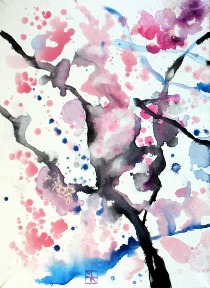 Abstract Cherry Blossoms by Marina Nelson — canvas wall art