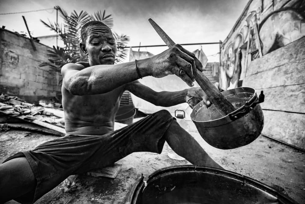Focused Street Cooking by João Coelho — canvas wall art