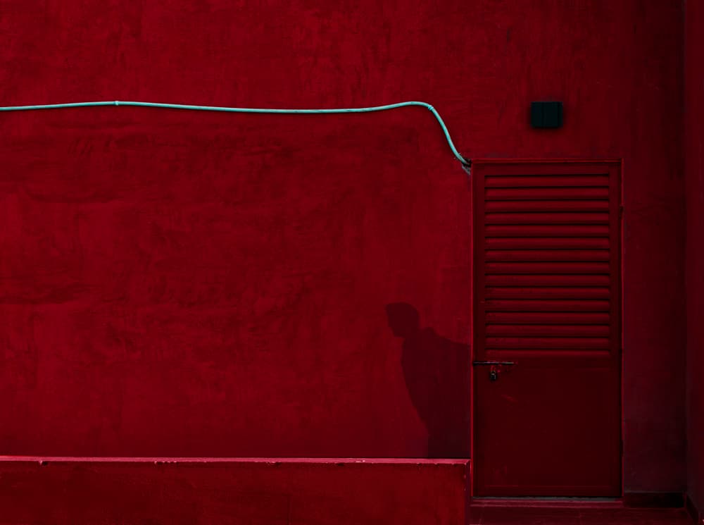 Bold Red Doorway by Ibrahim Nabeel — canvas wall art