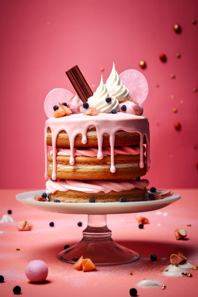 Pretty Pink Layer Cake by Justyna Jaszke — canvas wall art