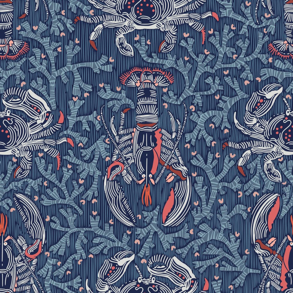 Deep Blue Sea Life by Annick — canvas wall art