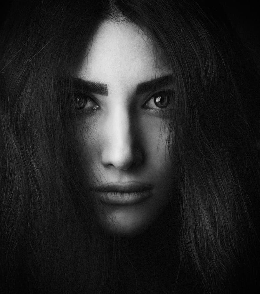 Enigmatic Woman Portrait by Mehdi Mokhtari — canvas wall art