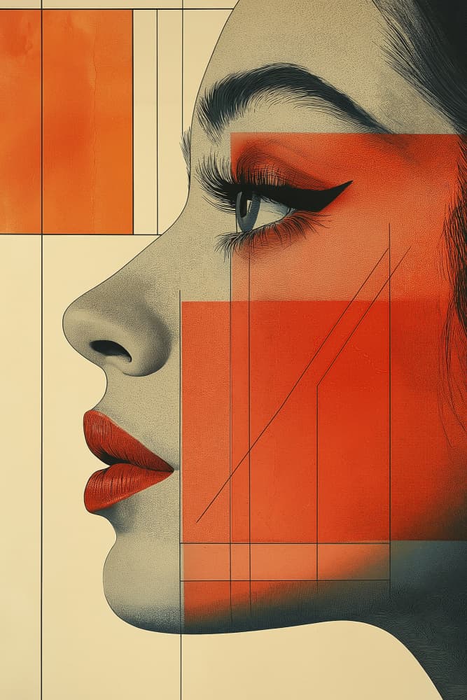 Modern Geometric Portrait by Mauro — canvas wall art