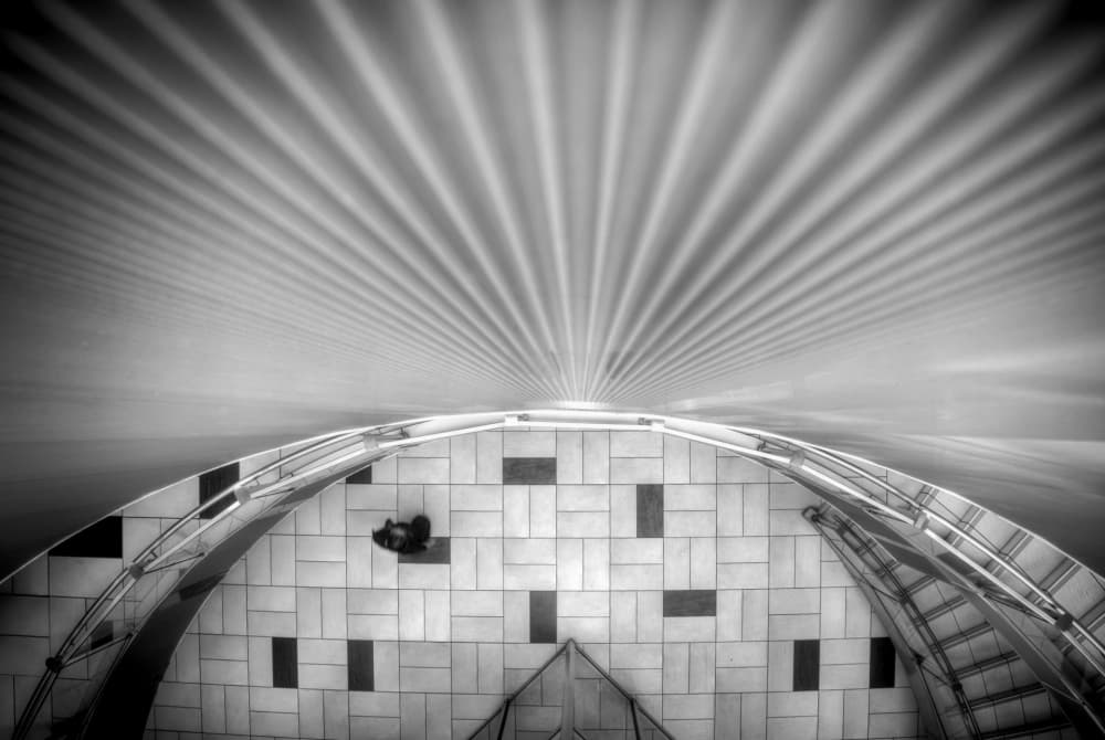 Abstract Light Tunnel by Tomoshi Hara — canvas wall art