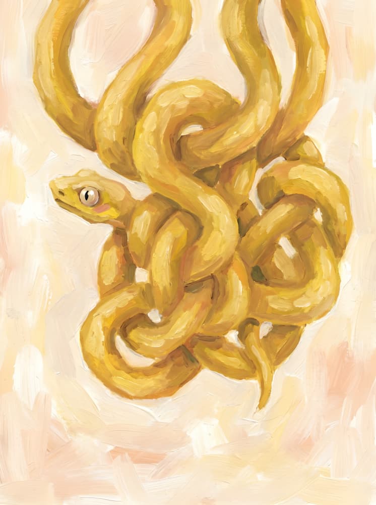 Entangled Golden Snake by HUGO — canvas wall art