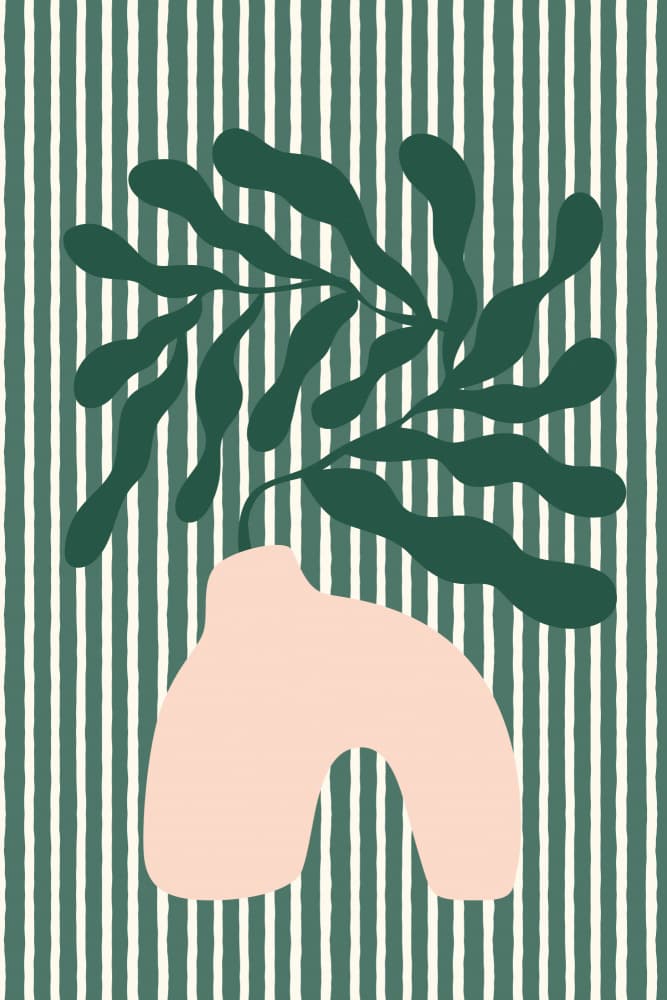 Modern Botanical Stripes by Treechild — canvas wall art