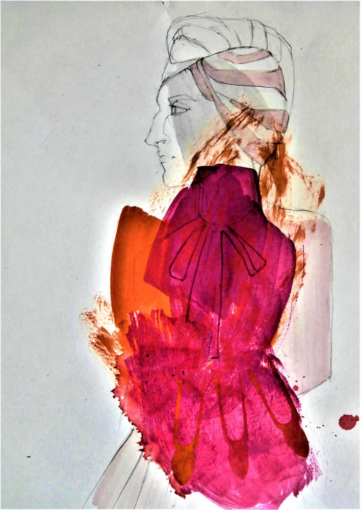 Pink Abstract Fashion Woman by Doris Schmitz — canvas wall art