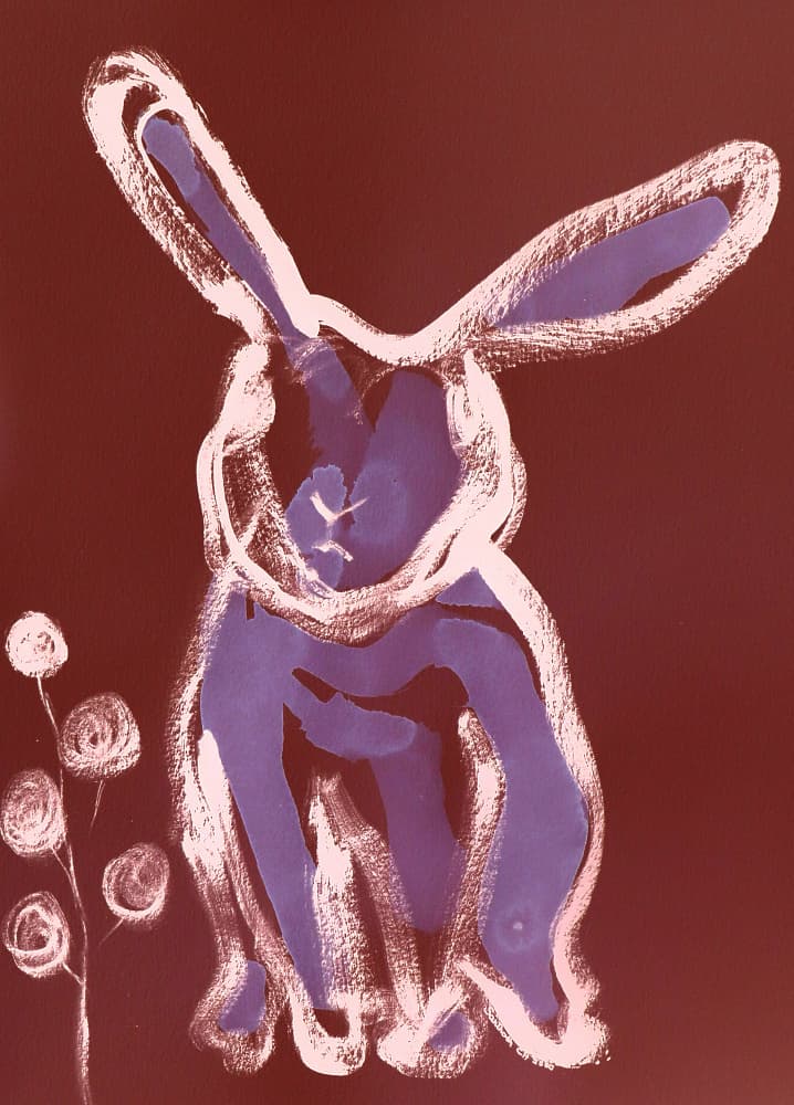Abstract Purple Rabbit by Santhosh ch — canvas wall art