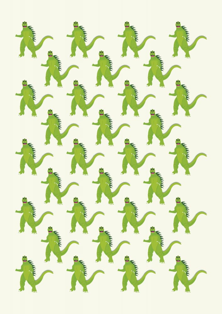 Green Monster March by kathrinmay — canvas wall art