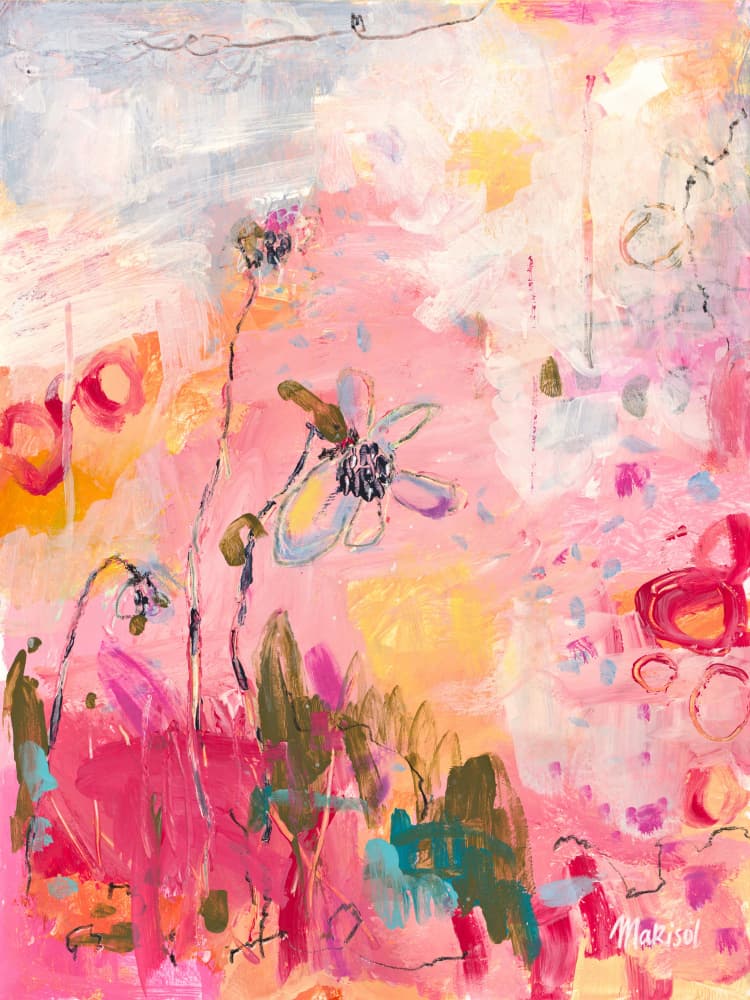 Vibrant Pink Garden by Marisol Evora — canvas wall art