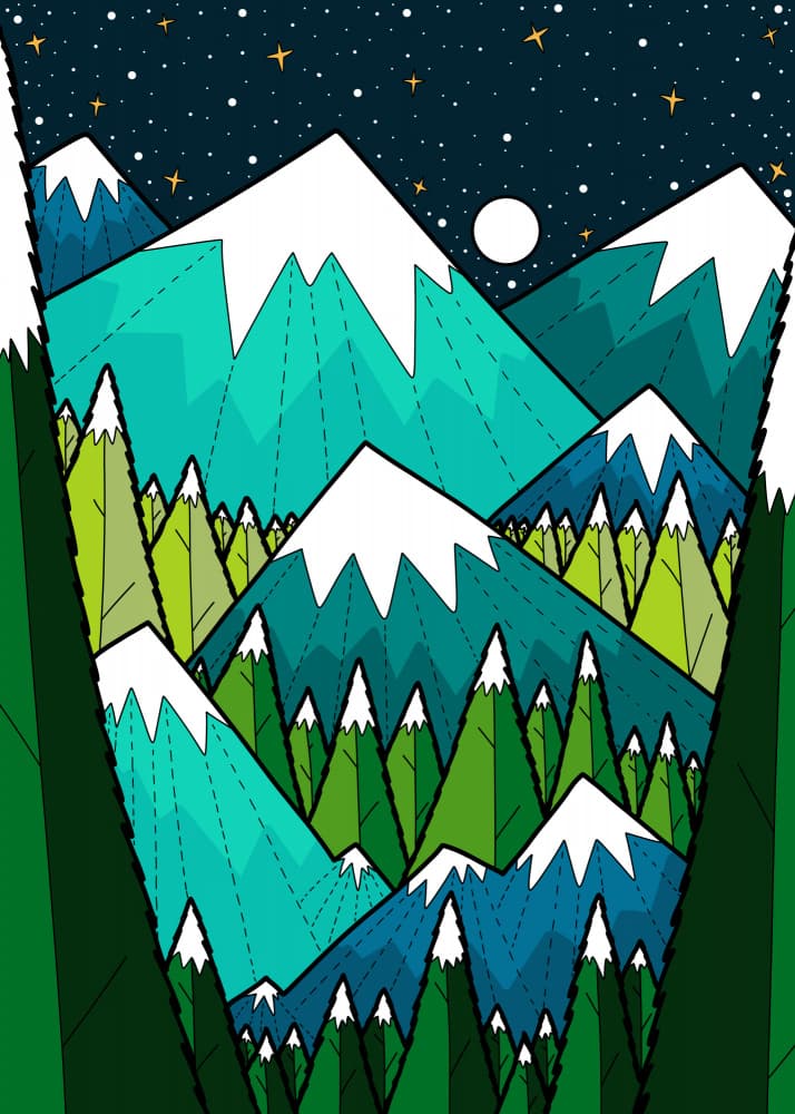 Starry Mountain Night by Stephen Wade — canvas wall art