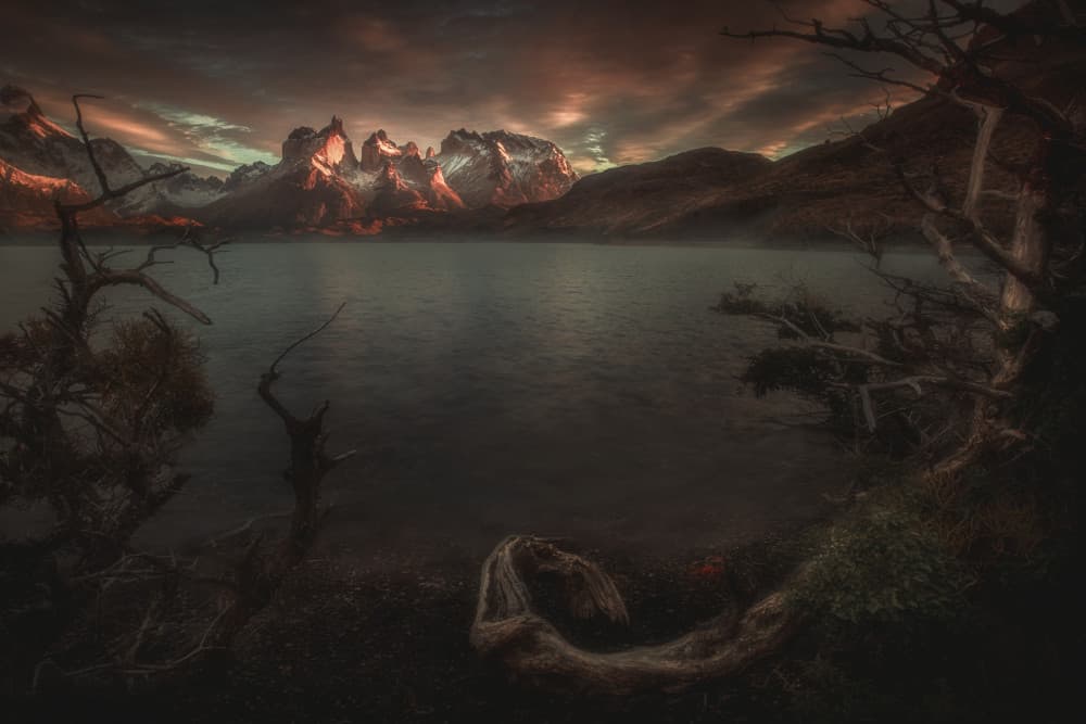 Dramatic Patagonia Sunset by Peter Svoboda MQEP — canvas wall art