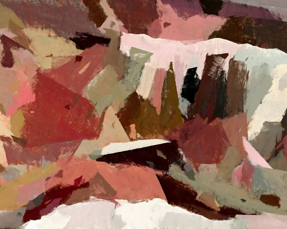 Warm Geometric Layers by Uma Gokhale — canvas wall art