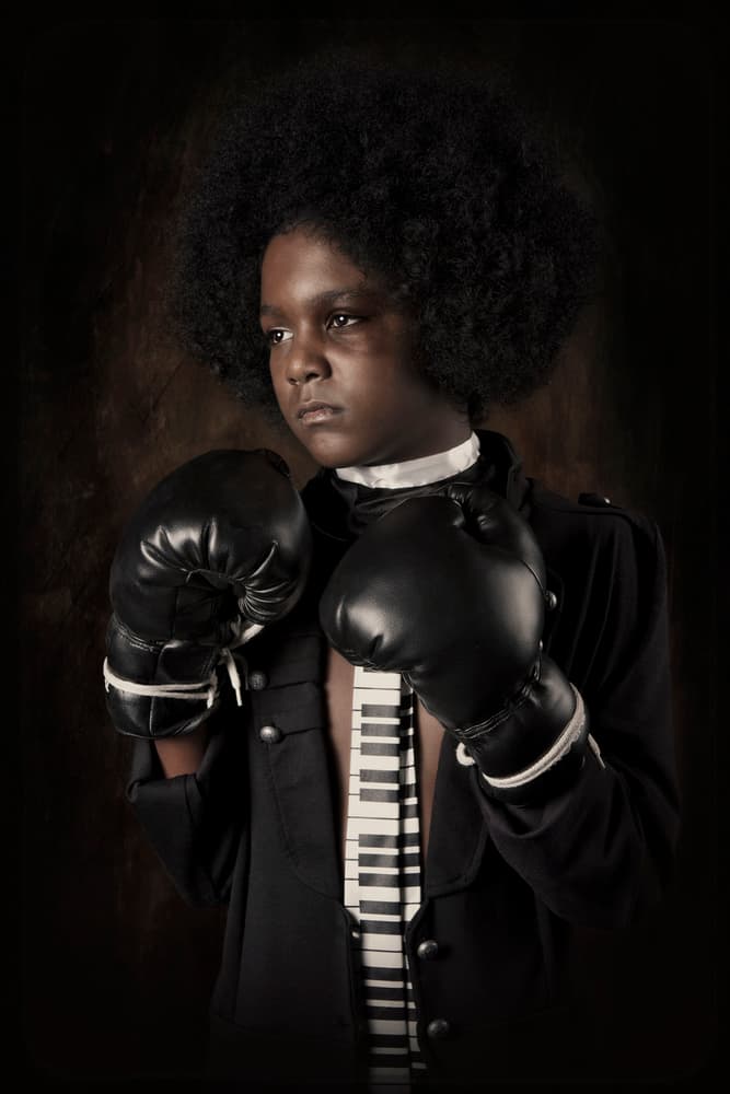 Young Boxer Piano Tie by Carola Kayen-Mouthaan — canvas wall art