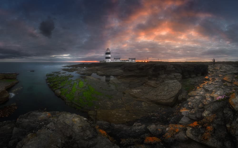 Lighthouse Sunset Coast by Tomasz Rojek — canvas wall art