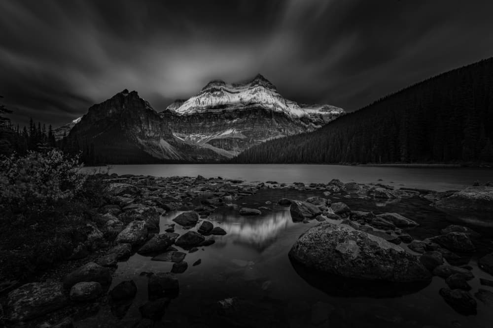 Dramatic Mountain Lake by Bing Li — canvas wall art