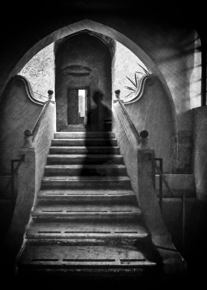 Mysterious Staircase Shadow by Raffaele Corte — canvas wall art