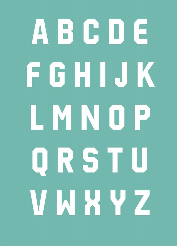 Bold Geometric Alphabet by kathrinmay — canvas wall art