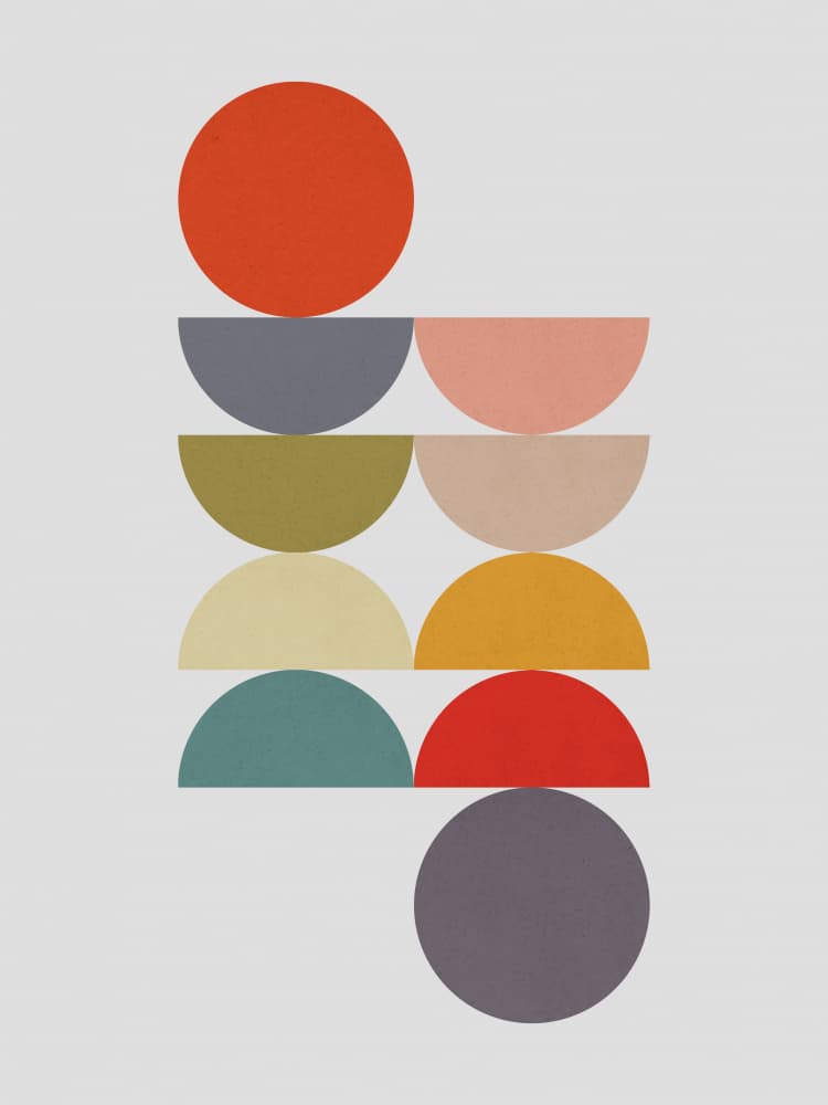 Stacked Colorful Shapes by Vitor Costa — canvas wall art