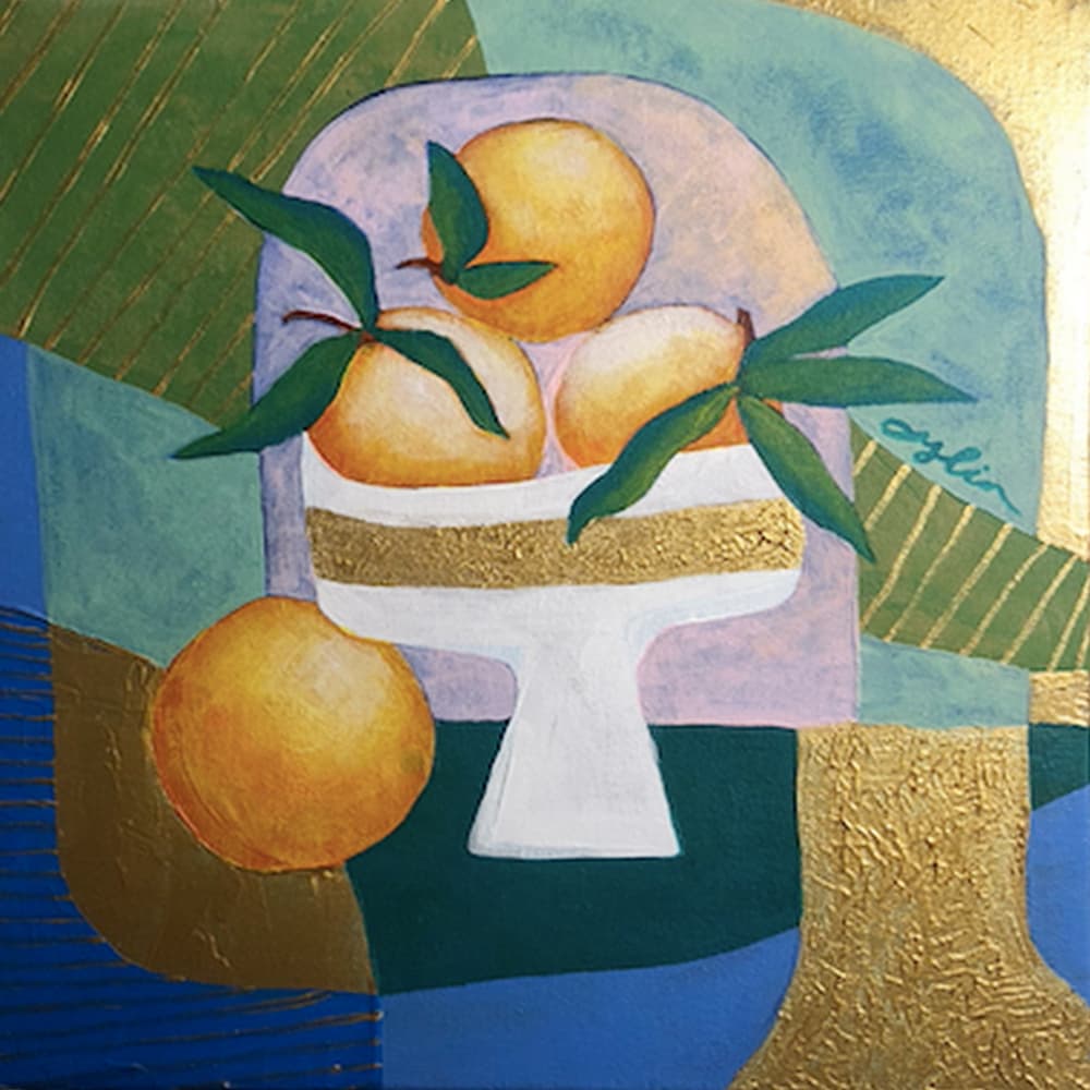 Vibrant Orange Still Life by Aylin Demir — canvas wall art