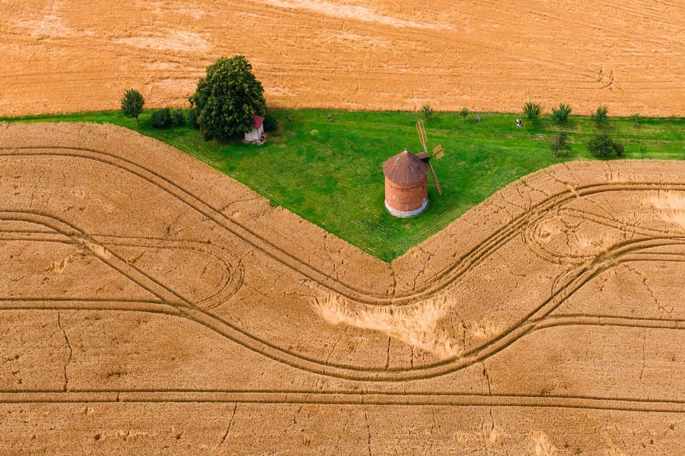 Rustic Windmill Golden Fields by Jure Kravanja — canvas wall art