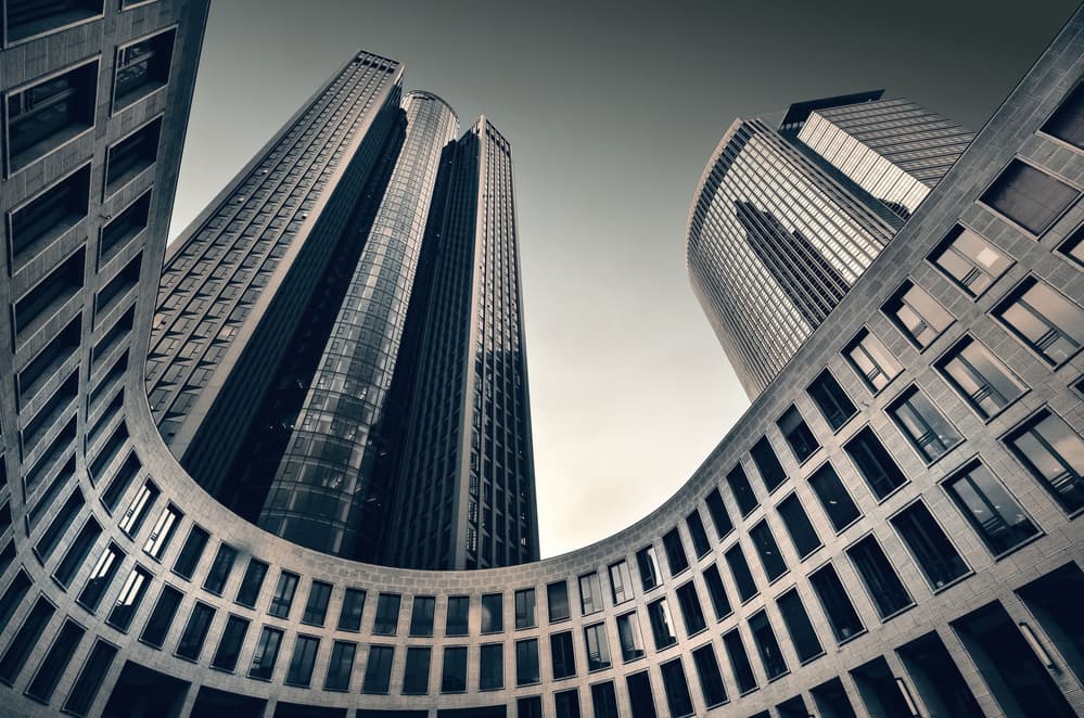 Curved City Towers by Renate Reichert — canvas wall art