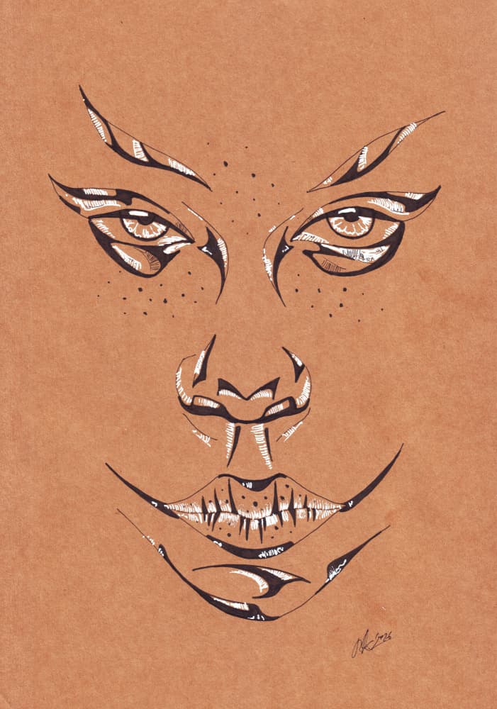 Intense Stylized Face by Rafal Kulik — canvas wall art