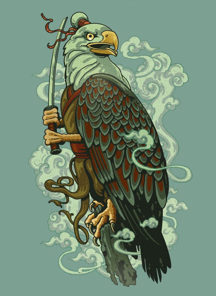 Mystical Samurai Eagle by Adam Lawless — canvas wall art