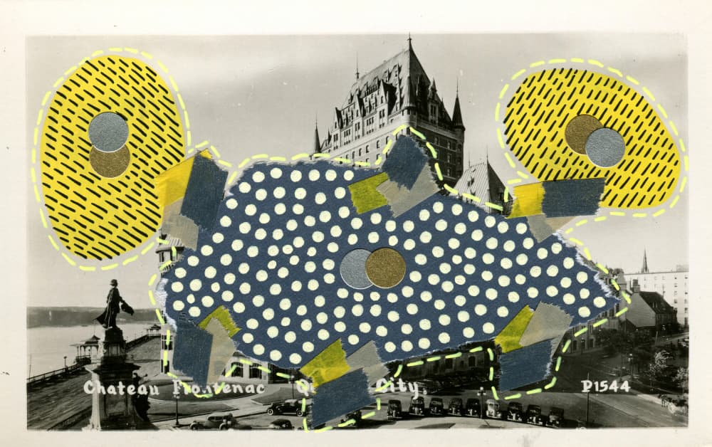 Playful Quebec City Collage by Naomi Vona — canvas wall art