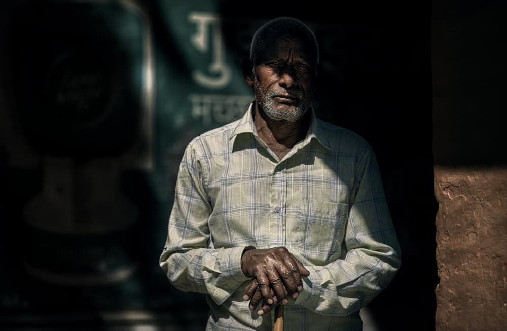 Thoughtful Elder Man Portrait by Waldemar Szmidt — canvas wall art