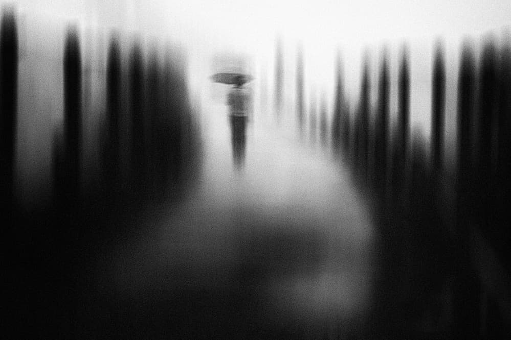 Solitary Umbrella Walk by Holger Droste — canvas wall art