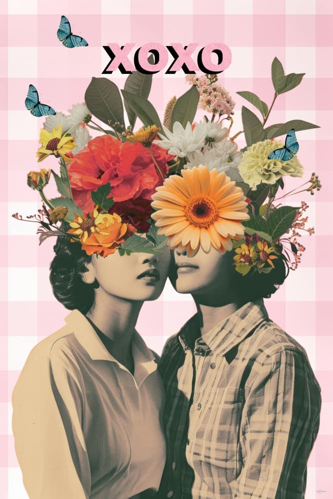 Romantic Floral Embrace by Sue Skellern — canvas wall art