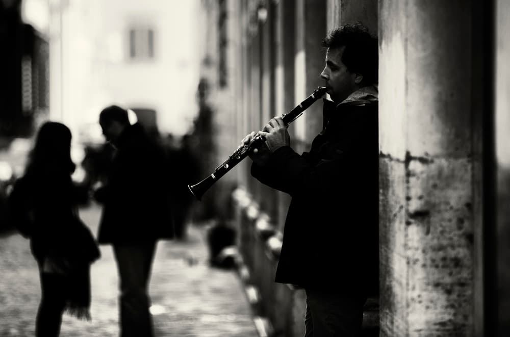 Street Clarinet Musician by Julien Oncete — canvas wall art