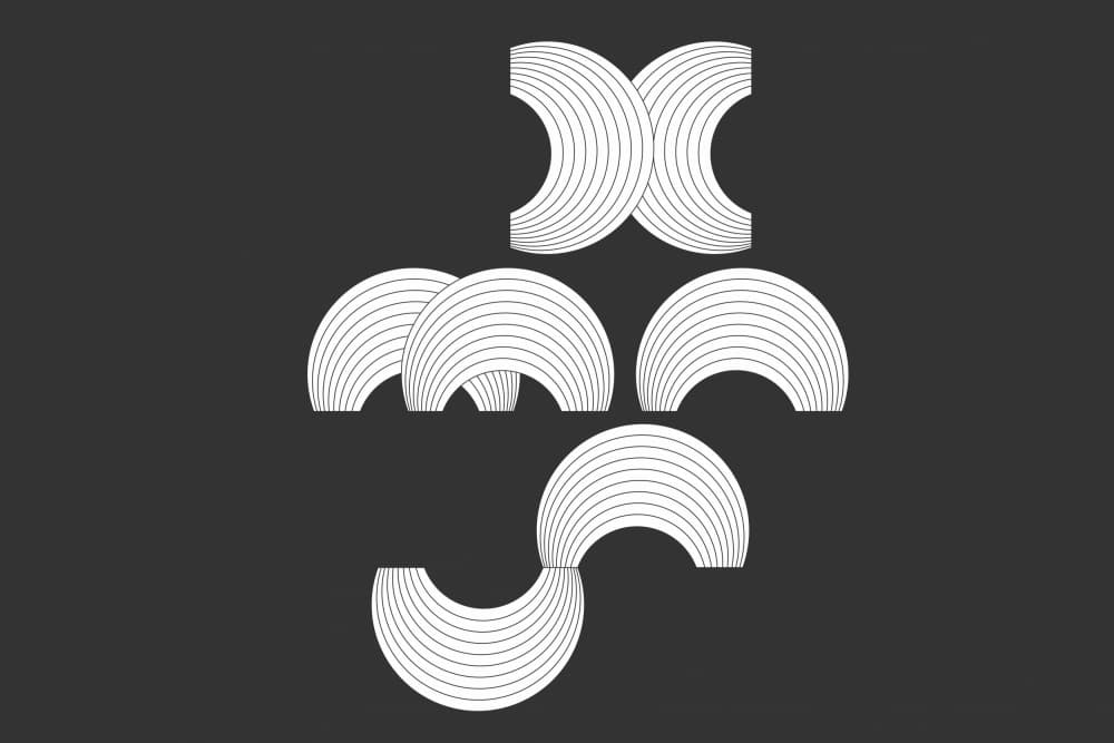 Modern Curved Lines by Nilesh Kulkarni — canvas wall art