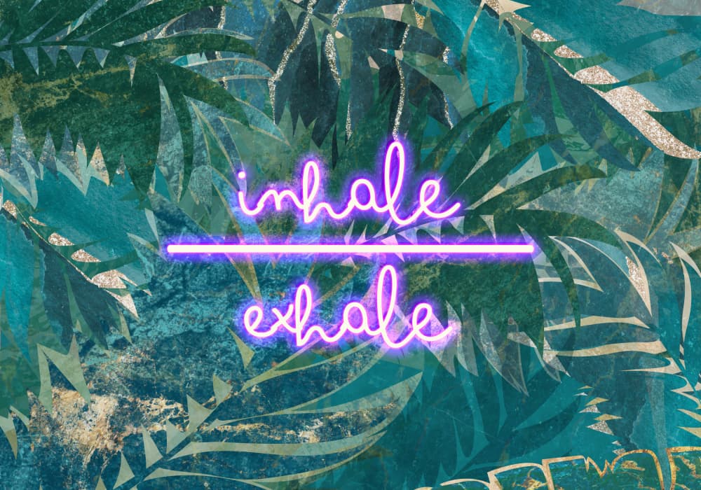 Inhale Exhale Neon Jungle by Sarah Manovski — canvas wall art