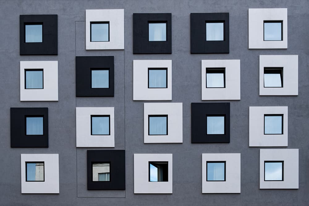 Modern Geometric Windows by Carlos Costa — canvas wall art