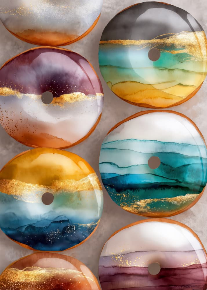 Abstract Landscape Donuts by Justyna Jaszke — canvas wall art
